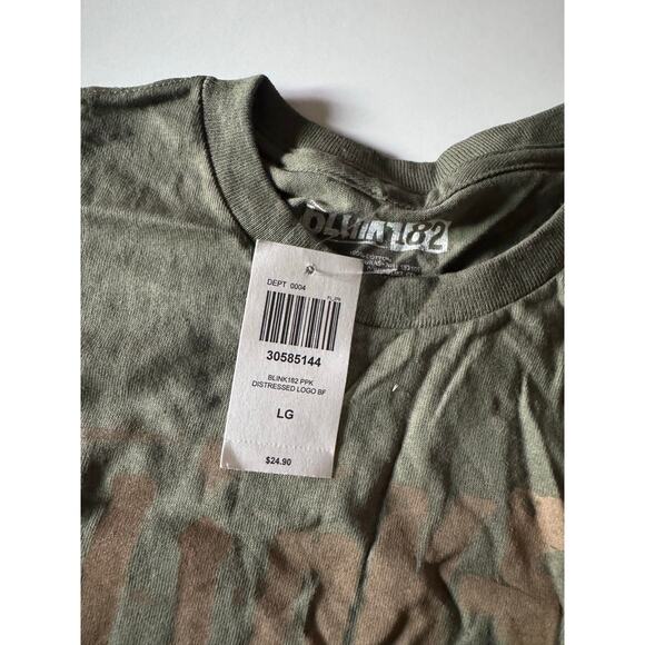 NWT Hot Topic Blink 182 Smiley Army Green Tee - Picture 6 of 6